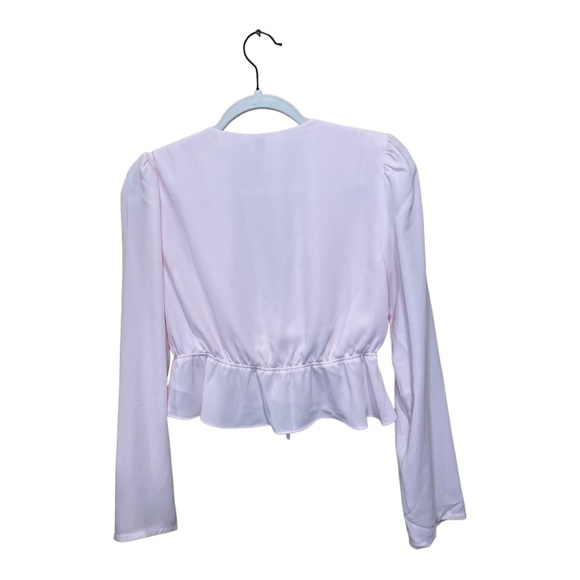ARITZIA Sunday Best Cropped Tie-Front Blouse | S | - Picture 4 of 9